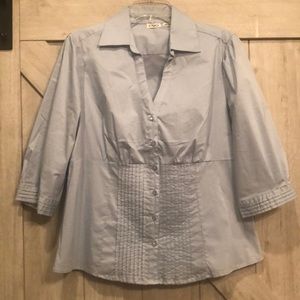 Light Blue Button Down Blouse with sparkly buttons